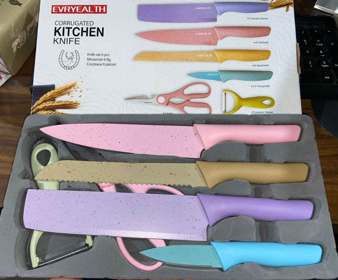 Corrugated 6Pc Kitchen Knife Set Professional Box Knife Set 6 Piece Forged Kitchen Knives with Box. Corrugated 6Pc Kitchen Knife Set Professional Box Knife Set 6 Piece Forged Kitchen Knives with Box.